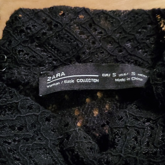 Black lace Zara blouse shirt top - Picture 6 of 10
